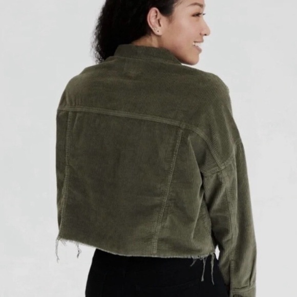 American Eagle | Olive Green Corduroy Jacket - Picture 2 of 8